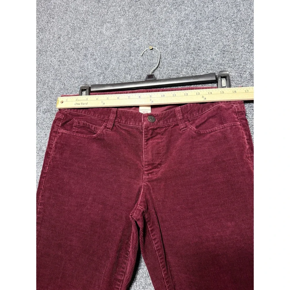 J.Crew‎ Matchstick Pants Women 31R Burgundy Excellent Corduroy Mid Rise Straight
